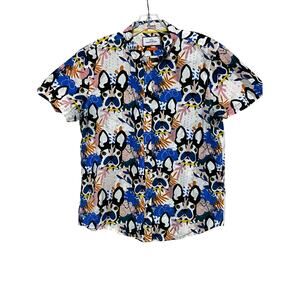 Made To Live MTL Dog French Bulldog Face Colorful Button Shirt Slim Fit Mens M